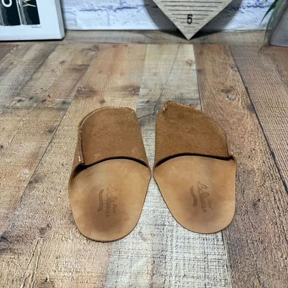 CP Slippers Minimalist Tan Leather Slippers Pre owned good condition
